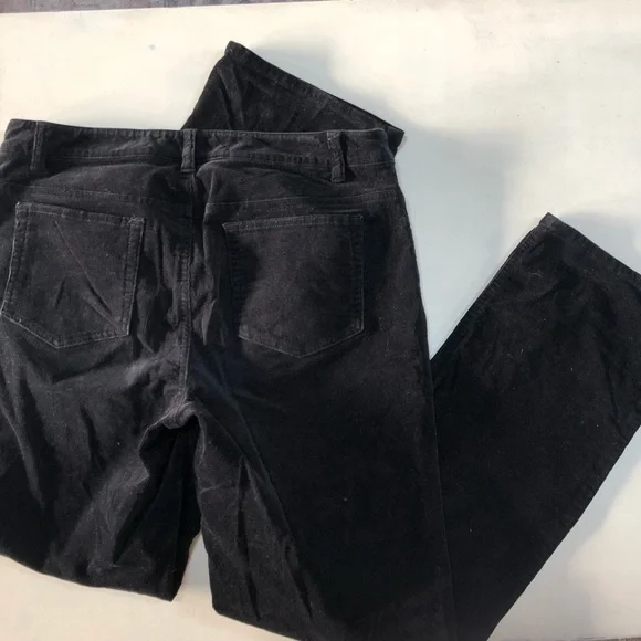 Jones New York Sport Black Crushed Velvet High Rise 100% Cotton Pant - Picture 7 of 7